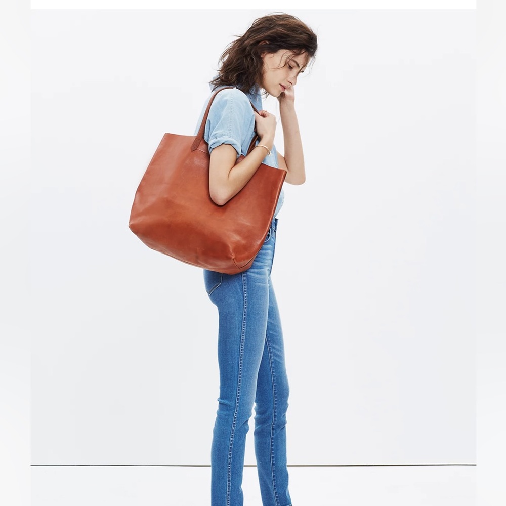 Madewell Black Leather Transport Tote Bag - Picture 6 of 6